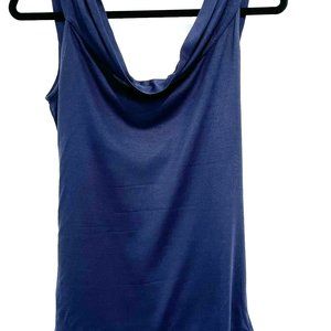 Dark Blue Sleeveless Silk Top Diane Von Furstenberg